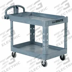 RUBBERMAID COMMERCIAL PRODUCTS Utility Cart: 750 lb, 2 Shelves, 46 in L x 25 in W Self, Gray (MPN 2192463). Key specifications — Shelf Color: Gray; Brand: RUBBERMAID COMMERCIAL PRODUCTS; Caster/Wheel Configuration: (2) Fixed with Lock.