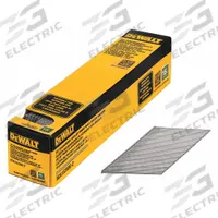 DEWALT Angled Finish Nails,2 1/2" L,Galvanized: Finishing Nails, Flat, Smooth, Steel, Glue, 2,500 PK (MPN DCA15250G-2). Key specifications — Point Type: Chisel; Brand: DEWALT.