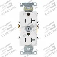 LEVITON Plugs and Receptacles: Duplex, 5-20, White, 125V AC, 20 A, 2 Pole / 3 Wire (MPN 5342-W)
