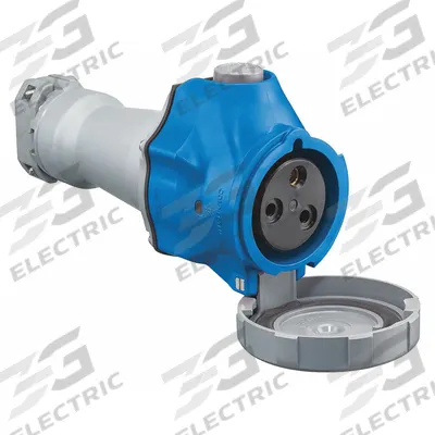 HUBBELL Pin and Sleeve Connector: Blue, 220 to 240/250V AC, Single Phase, 30 A_32 A - Washdown-Rated Connectors