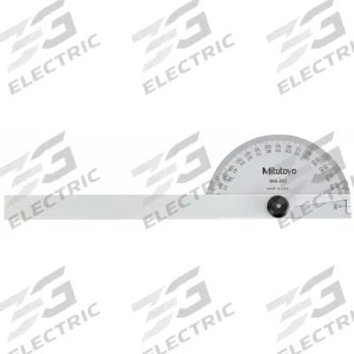MITUTOYO Manual-Reading Protractor: 6 in Blade Lg, 0°to 180°, 1° Graduations, Steel - Manual-Reading Protractors