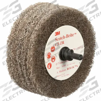 SCOTCH-BRITE Cut and Polish Flap Brush: TR, 3 in Dia, Aluminum Oxide, Medium - General Purpose Surface-Conditioning Discs for All Metals