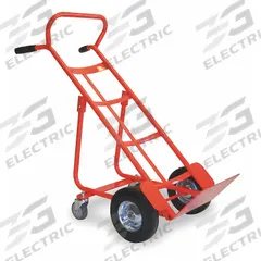 DAYTON General Purpose Hand Truck: 800 lb, Flow-Back Handle, Red, Steel, Semipneumatic, 10 in Wheel (MPN 2NXA9). Key specifications — Brand: DAYTON; Color: Red.