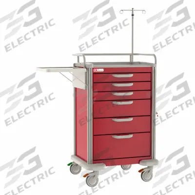 METRO Medical Procedure Cart: Aluminum, (2) Swivel/(2) Swivel with Brake, Taupe - Medical Procedure Carts