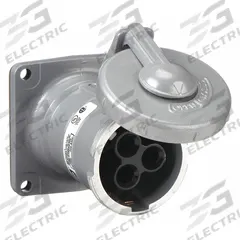 HUBBELL Pin and Sleeve Receptacle: Silver, 250V DC/600V AC, Single Phase, 100 A, 2 Pole, 3 Wire (MPN HBL3100RS2W). Key specifications — Brand: HUBBELL.
