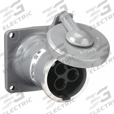 HUBBELL Pin and Sleeve Receptacle: Silver, 250V DC/600V AC, Single Phase, 100 A - Watertight Receptacles