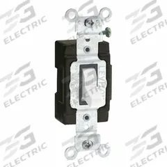 LEVITON Wall Switch: Toggle Switch, Single Pole, Maintained, White, 120V AC, 15 A (MPN 5501-LHW). Key specifications — Illuminated: No.