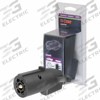 CURT Automotive Electrical Adapter: 7-Way Blade, 5-Way Flat, Plastic - Fleet and Vehicle Maintenance