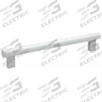 ELESA Pull Handle: Threaded Holes, Aluminum, White, M8 Screw Size, 1.18 in, 10.63 in Grip Lg (MPN M.1066 BM/30-300 CLEAN). Key specifications — Brand: ELESA; Projection Type: Non-Recessed; Material: Aluminum; Finish: Matte; Color: White; Folding Type: Fixed; Mounting Type: Threaded Holes; Screw Size: M8.