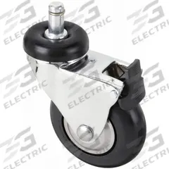 APPROVED VENDOR Stem Caster: Swivel, Total Lock, 3 in Wheel Dia., 1 in Wheel Wd, Rubber, Plastic (MPN P7S-SRP030K-SG5-TB). Key specifications — attr1111099: APPROVED VENDOR; attr1111095: Black; attr1176855: Swivel with Total Lock.