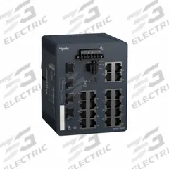 SCHNEIDER ELECTRIC Ethernet Switch: Managed, DIN Rail, 20 Ports, RJ45, IP30 (MPN MCSESM243F4LG0). Key specifications — Port Type: RJ45; Manufacturer Part Number: MCSESM243F4LG0; Brand: SCHNEIDER; Features: Provides Simple Connectivity for Multiple Ethernet Devices; IP Rating: IP30; Maximum Input Voltage: 24V DC; Mounting Location: DIN Rail; Network Interface: 100/1000 SFP - 4.