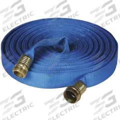 FSI Flat Supply Hose: 3/4 in Thread Size, GHT, Nylon, 25 ft Hose Lg (MPN F-GH25). Key specifications — attr511838: Blue; attr511835: FSI; attr511843: Decon Shower; attr511853: Nylon; attr527230: Supply Hose; attr527236: Waste Water.