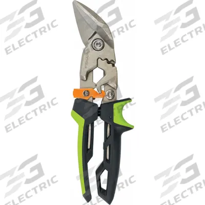 FISKARS Aviation Snips: Right, 9 1/2 in Overall Lg, 1 1/2 in Cutting Lg, Steel