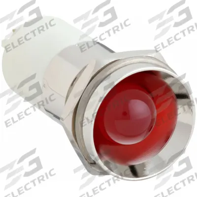 APPROVED VENDOR Protruding Panel Light: 16 mm Panel Mounting Hole Dia, LED, Red - LED Indicator Pilot Lights
