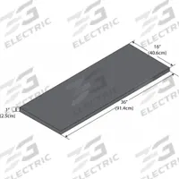 Shelf: 36 in Overall Lg, 16 in Overall Wd, 1 in Overall Ht, Phenolic, Black (MPN GRPS1636). Key specifications — Material: Phenolic; Brand: INSTOCK.
