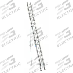 WERNER Extension Ladder: 36 ft Ladder Size, Aluminum, 250 lb Load Capacity, 78 lb Wt, 2 Sections (MPN D1336-2). Key specifications — Color: Silver; Brand: WERNER; Included Features: Mar-Resistant End Caps; Removable Fly: Removable.