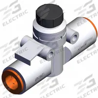 SMC Speed Controller: In-Line Fitting, Knob, 3/8 in Valve Body Size, 3/8 in Push to Connect Tube (MPN AS3002F-11A). Key specifications — attr947203: Brass/PBT; attr947205: SMC.