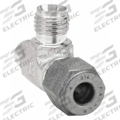 PARKER Compression Tee Fitting: 1/4 in OD x 1/8 in Pipe x 1/4 in OD Fitting Size - Single-Ferrule Stainless Steel Fittings