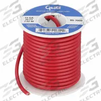 GROTE Primary Automotive Wire: GPT, 25 ft, 1 Conductor, 14 AWG, Red, 60 V Volt (MPN 89-7000). Key specifications — Brand: GROTE.