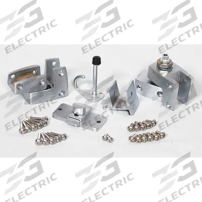 ASI GLOBAL PARTITIONS Inswing Door Kit: Zinc, Bright, 3 1/4 in Overall Ht - Door Hardware Kits for Bathroom Partitions
