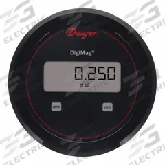 DWYER Digital Pressure Transmitter: Digital, 0 in wc to 2 in wc, Screw Terminals, 5 in Dia, 4X (MPN DM-005). Key specifications — Brand: DWYER; Display Type: Digital; Accuracy: ±1.00% of Full Scale; Manufacturer Part Number: DM-005; Series: Series DM; Housing Material: Plastic; IP Rating: IP66; Process Connection Type: Hose Barb.