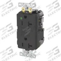 LEVITON Modular Receptacle: Hospital Grade Fed. Spec., Decorator Duplex, 5-20R, Black, GFCI, 125V AC (MPN MGFN2-HGE)