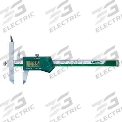 INSIZE Offset Jaw Digital Caliper: 0 in to 8 in /0 mm to 200 mm, Cabled - Digital Calipers with Offset Jaws & Offset Scribing Jaws