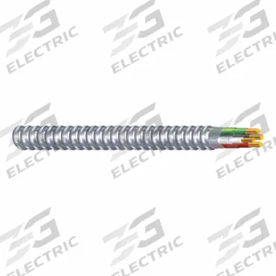 SOUTHWIRE Metal Clad Cable: 8 AWG, 3 Conductors, Copper, 75 ft, Aluminum, Std - Standard Metal-Clad Cables