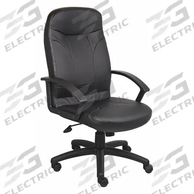 APPROVED VENDOR Office Chair: Black, Leather Material, 29 in Back Ht, 20 in Seat Wd - Fixed-Arm Office Chairs