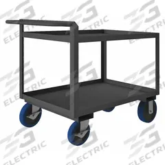 APPROVED VENDOR Utility Cart: 3,600 lb, 36 in L x 24 in W Shelf, 2 Shelves, Gray, Flat (MPN RSCR243636ALU8PUSB95). Key specifications — Caster/Wheel Configuration: (2) Swivel; Brand: APPROVED VENDOR; Caster Wheel/Tread Material: Rubber.