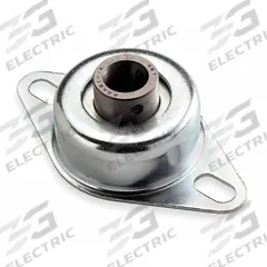 DAYTON 2 Bolt Flange Bearing: Radial Ball, 1/2 in Bore, Steel, Set Screws, 5 in Lg, 3 in Wd, Rhombus (MPN 1A400). Key specifications — Bore Type: Cylindrical; Brand: DAYTON; Lubricant Material: NLGI #2 Equivalent; Mounting Bolt Size: 7/16 in; System of Measurement: Inch.