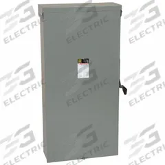 SQUARE D Safety Switch: Fusible, 600 A, Single Phase, 240V AC, Galvanized Steel, Indoor/Outdoor (MPN D226NR). Key specifications — Brand: SQUARE D.