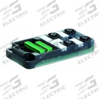 MURRELEKTRONIK M12 distribution block: EXACT12, 4 Ports, 5 Pole M12 Female (MPN 8000-84501-0000000). Key specifications — IP Rating: IP67; Features: NPN Electrical Design; For Use With: 16-Pole Screw Terminal Cap.