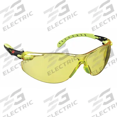 3M Safety Glasses: Amber Lens, Frameless, Scotchgard Anti-Fog - Padded Comfort-Fit Safety Glasses