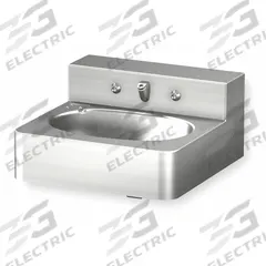 ACORN Bathroom Sink: Stainless Steel, 14 3/4 in Bowl Lg, 4 1/2 in Bowl Dp, ADA Compliant (MPN 1652-1-BP-04-M). Key specifications — Faucet Operation: Dual Metering Handle; ADA Compliant: ADA Compliant; Color: Silver; Bowl Shape: Oval; Brand: ACORN; Sink Mounting Type: Wall.