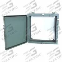 HAMMOND Electrical Enclosure: Steel, 20 in x 20 in x 6 in, NEMA 12/13/3R/4, w/Panel, Solid Cover (MPN 1418N4D6). Key specifications — Closure Method: Clamps; Brand: HAMMOND; Knockouts: Not Included.