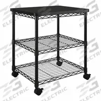 SAFCO Printer Stand: Black, 27 in Overall Ht, 24 in Overall Wd, 20 in Overall Dp, 2 Shelves, Metal (MPN 5207BL)
