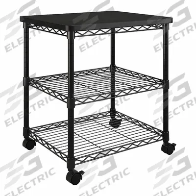 SAFCO Printer Stand: Black, 27 in Overall Ht, 24 in Overall Wd, 20 in Overall Dp - Media Carts
