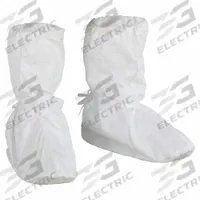 DUPONT Boot Covers: Tyvek® IsoClean®, ISO 4 (Class 10) and above, Non-Sterile, Elastic/Tie, 100 PK (MPN IC458BWHLG01000C). Key specifications — Packaging: Bulk; Brand: DUPONT; Anti-Static: No; Seam Style: Serged; Material: Tyvek® IsoClean®; Includes Slip Resistant Sole: Yes; Closure Type: Elastic; ISO Cleanroom Class: ISO 4 (Class 10) and above.