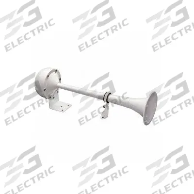 WOLO Electric Horn: 12V DC, High Tone, Electric, White, Painted, 115 dB Sound Level - Max - Electric-Powered Horns