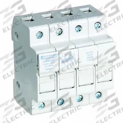 MERSEN Fuse Block: Finger-Safe, 4 Pole, 800 V AC, DIN Rail Mounting, Pressure Plate Termination (MPN USM4). Key specifications — Brand: MERSEN.