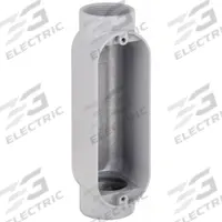Conduit Outlet Body: Aluminum, 1 1/4 in Trade Size, C Body, 30.8 cu in Body Capacity, Threaded Hub (MPN RC125). Key specifications — Finish: Powder Coated; For Use With: IMC; Brand: RACO; Hub Style: Threaded.