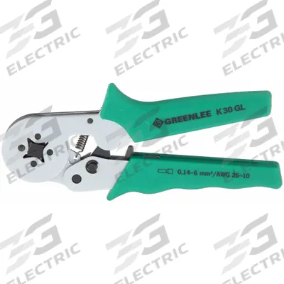 GREENLEE Crimper Square: Insulated Single Ferrules/Non-Insulated Single Ferrules, Square Crimp - Auto-Adjusting Wire Ferrule Crimpers
