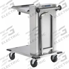 CARLISLE DINEX Tray Dispenser Cart: 100 Trays, 37 3/4 in Overall Ht, 22 3/4 in Overall Lg, Open (MPN DXPIDT1C1520). Key specifications — Manufacturer Part Number: DXPIDT1C1520; NSF Certified: Yes; Caster Type: (1) Swivel; Enclosed/Open/Partially Enclosed: Open; For Use With: 15 in x 20 in Trays; Material: Stainless Steel; Color: Silver; Product Type: Tray Dispenser Cart.