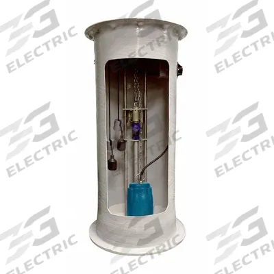 FRANKLIN ELECTRIC Grinder Pump System: Fiberglass, 2 hp, 208/230V AC, 33 gpm @ 10' of Head - Simplex Sewage Grinder Pump Packages
