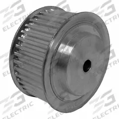 DAYTON Timing Pulley: Trapezoidal, Plain, For T5 Timing Belt Section, For 25 mm Belt Wd, 48 Teeth (MPN 36T5/48-2). Key specifications — Brand: DAYTON; Tooth Profile: Trapezoidal; Finish: Clear Anodized.