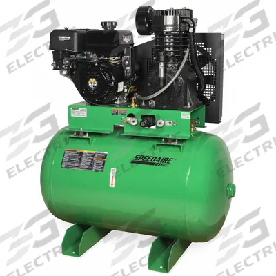 SPEEDAIRE Stationary Air Compressor: 2 Stage, 14 hp Engine, Mi-T-M, 29 cfm - Vehicle Mounted Air Compressors