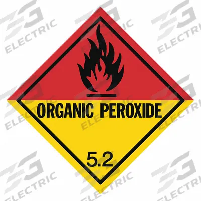 APPROVED VENDOR Container Label: Organic Peroxide, 4 in x 4 in, 4 in Label Ht, Paper - Class 5: Oxidizing Agents & Organic Peroxides