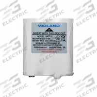 MIDLAND Radio Battery: Fits Midland, For X-Talker T70 Series, 1,000 mAh, Nickel-Metal Hydride, AVP13. Key specifications — Manufacturer Part Number: AVP13; Brand: MIDLAND; Compatible Radio Brand: Midland; Battery Type: Nickel-Metal Hydride; Waterproof: No; Compatible Radio Series: X-Talker T70; Compatible Radio Type: Handheld; Compatible Radio Manufacturer Model Number: T75.