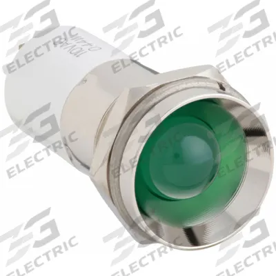 APPROVED VENDOR Protruding Panel Light: 16 mm Panel Mounting Hole Dia, LED, Green - LED Indicator Pilot Lights